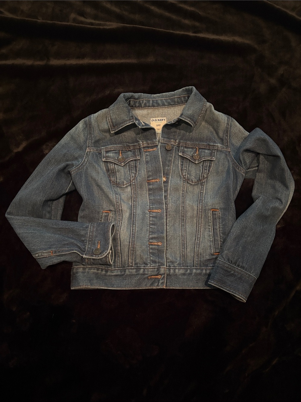 Old Navy Medium Blue Denim Jacket with Button Front